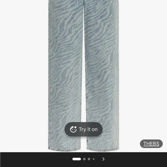 IRO Light Blue Zebra Print Jeans - Picture 2 of 14